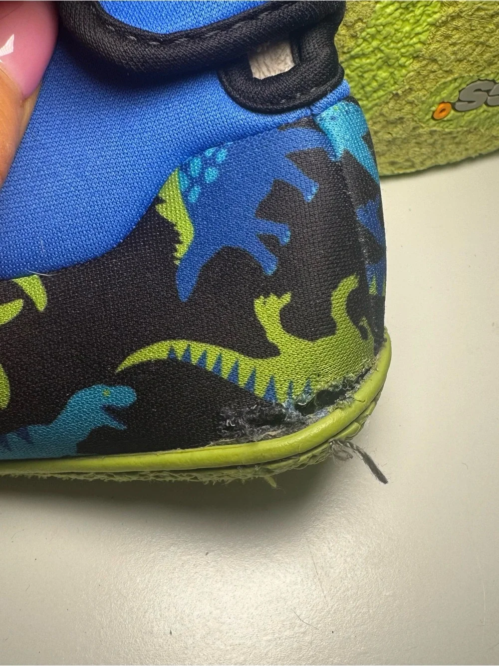 Toddler 5c Bogs Blue & Green Dinosaur Fuzzy-lined Boots